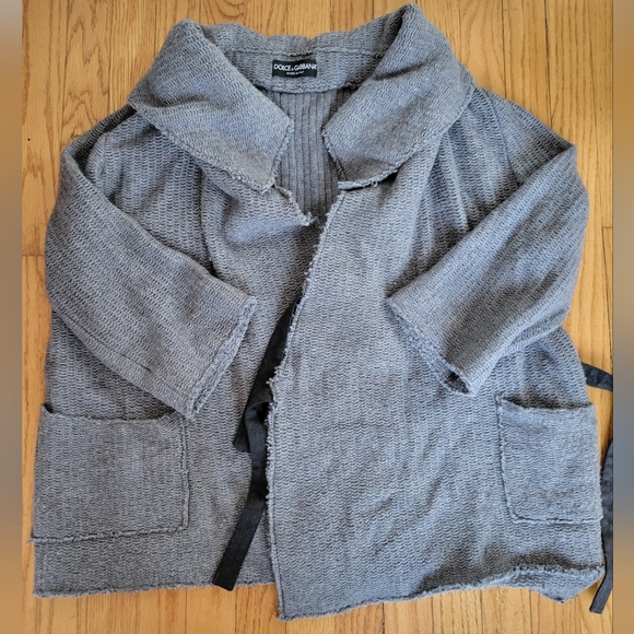 Dolce & Gabbana Grey Sweater Cardigan  44 Shawl Collar - Picture 9 of 9